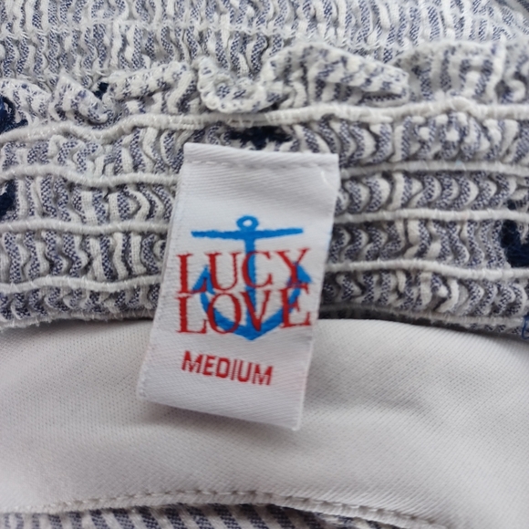 Lucy Love Blue and White With Anchors Halter Style Top - Picture 12 of 12